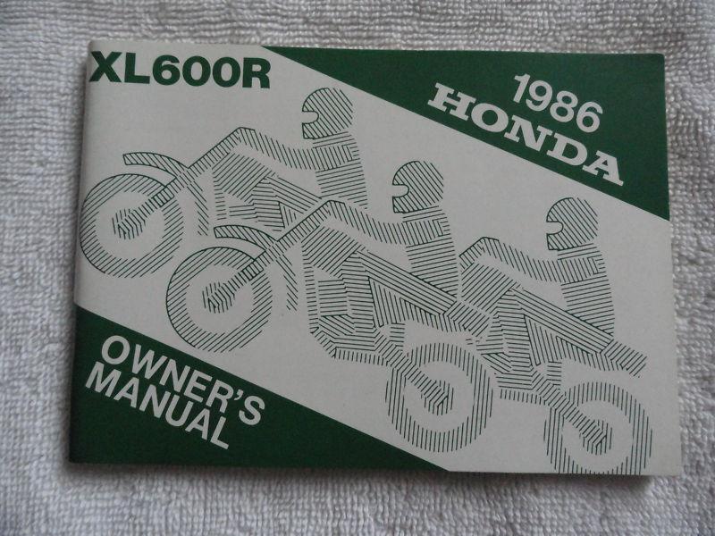 1986 honda xl600   owners manual xl 600 r