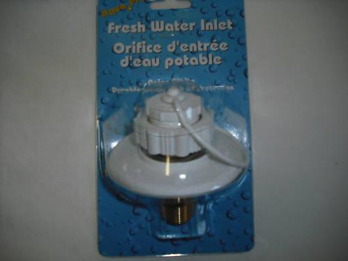 Rv - motorhome - fresh water inlet w/ brass ck valve - white - bulk package