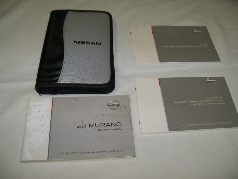 2003 nissan murano owner's manual 4/pc.set+premium nissan zippered factory case