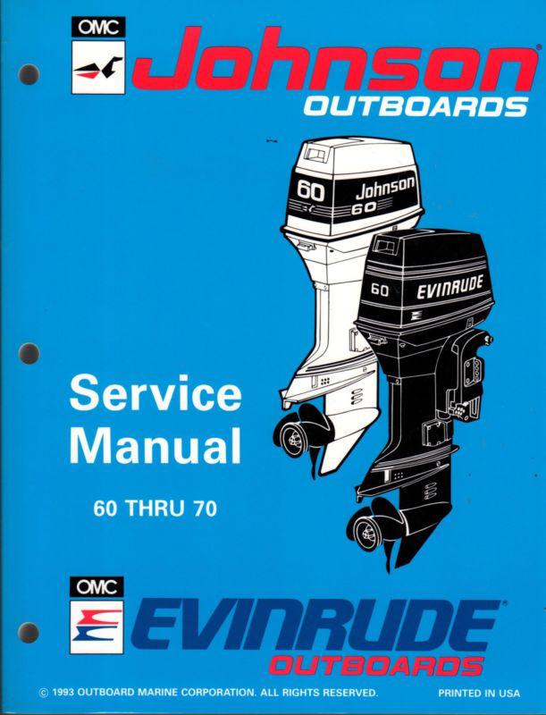 1994 omc evinrude & johnson outboard 60 thru 70  service manual p/n 500609 