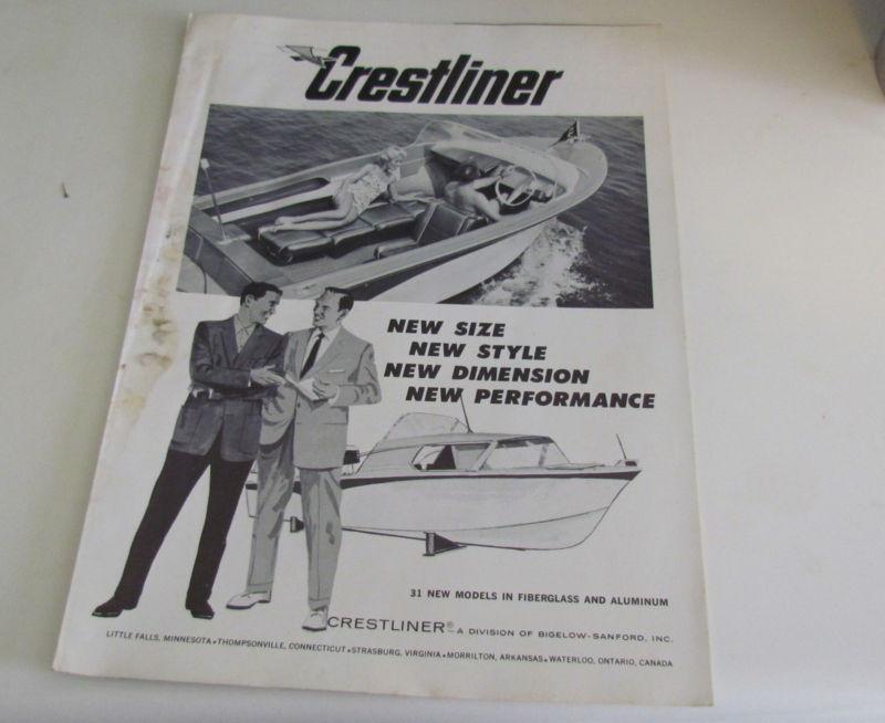 1962 crestliner boat sales literature brochure