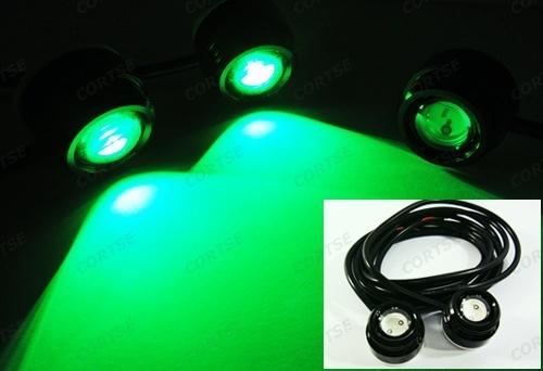2 green high power 3w led eagle eye under car fog lamp daytime running light drl