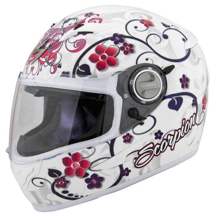 Scorpion exo-500 dahlia ii 2 white large motorcycle helmet full face lrg lg l
