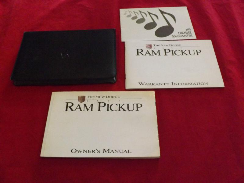 1995 dodge ram pickup owner's manual set, black case,warranty info & more!