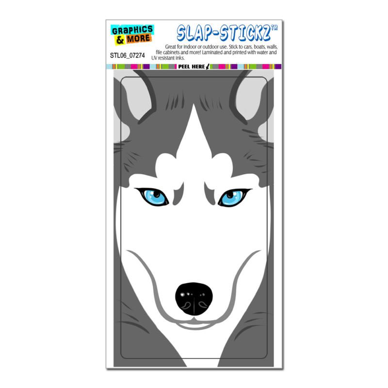 Siberian husky dog pet full face - slap-stickz™ car window locker bumper sticker