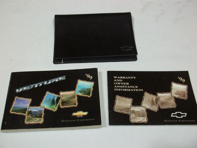 1999 chevrolet venture owner's manual 3/pc set & black chevrolet factory case.