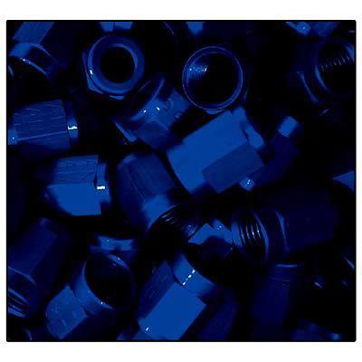 Nitrous express (nx) adapter fitting; pipe fitting; b-nut; -3 an; blue 16162