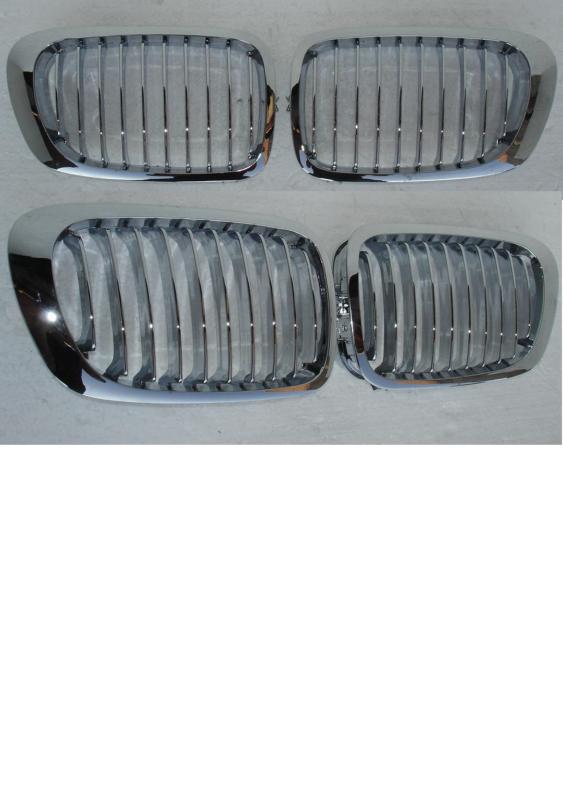 Bmw e46 coupe 1998-2001 coupe front chrome wide grilles kidney grill l+r