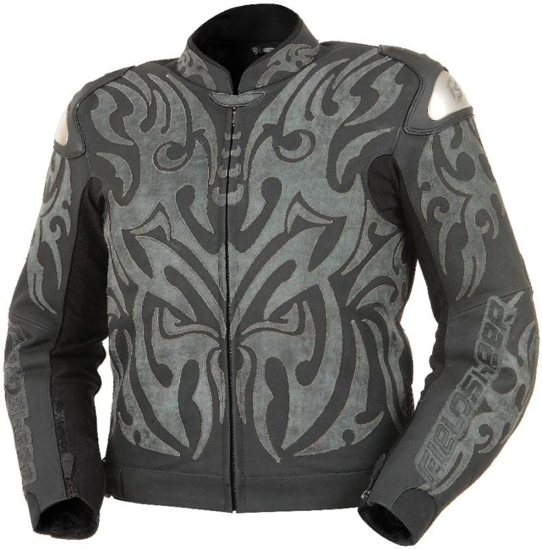 Fieldsheer tatt leather 2xl black grey motorcycle jacket xxl gray tribal