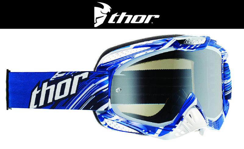 Thor ally twist white blue dirt bike goggles motocross mx atv gogges googles '14