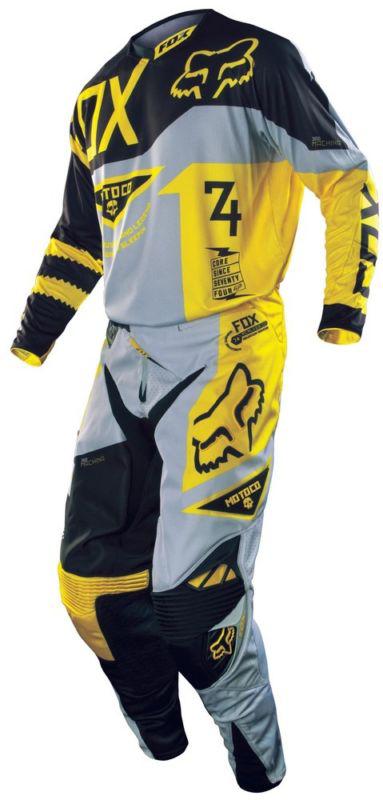 Fox 360 youth machina yellow kit pant & jersey combo dirtbike atv 2013 racing