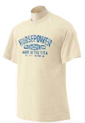 Detroit muscle t-shirt cotton horsepower/detroit muscle gray men's medium ea