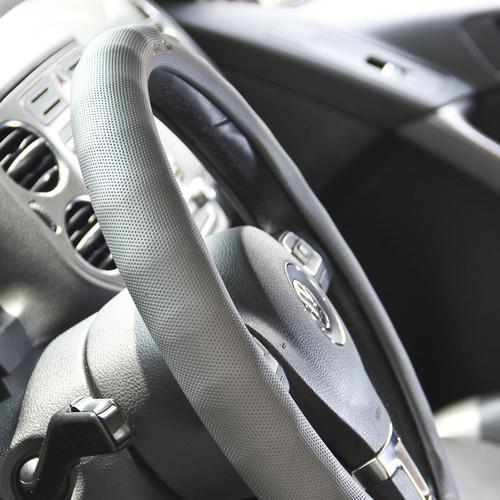 Slide in style gray pvc leather cover steering wheel 58002b