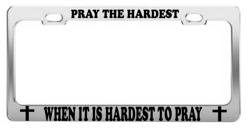 Prayer just do it car accessories chrome steel tag license plate frame