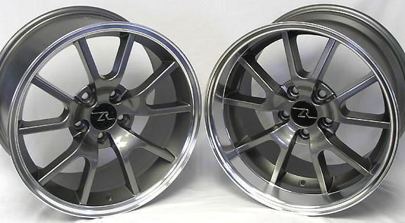 Deep dish mustang anthracite fr500 wheels 17x9 & 10.5" fits 1994-04 rims 17 inch