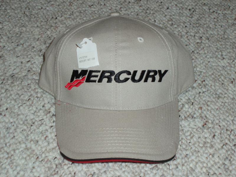 Mercury outboard motor dockstore baseball cap, adjustable - tan