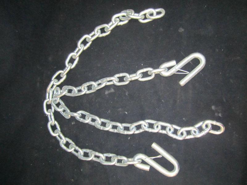 New one pair trailer rv truck boat safety tow chain 3/8" x 36" +4" slip hook