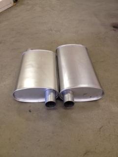 1966-1969 gto left & right mufflers, also fit 1966-1968 pontiac full size cars