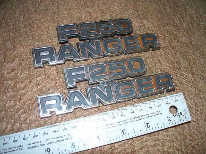 Vintage ford f-250 ranger emblems, metal, d7tb-16702-ewb