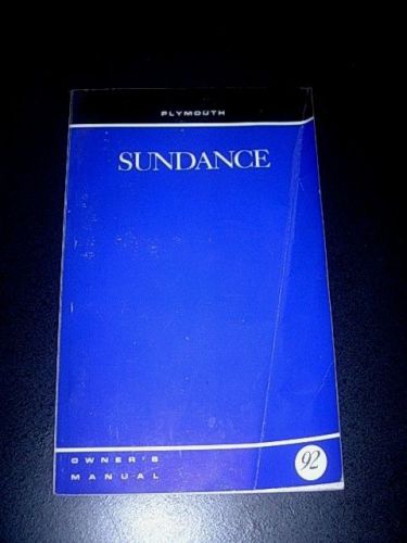 1992 plymouth sundance owners manual