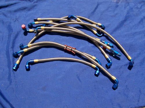 Nascar lot of 10 stainless steel braided racing hoses an-8