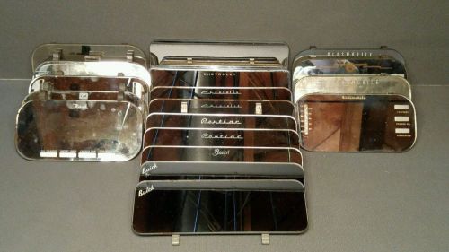 Vintage visor mirror collection!! &#034;18&#034; mirrors chevrolet buick pontiac oldmobile