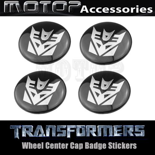 4pcs 60mm transformers deception wheel center hub caps emblem badge stickers