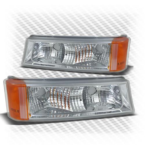 03-06 silverado, 03-05 avalanche chrome bumper parking lights l+r replacement