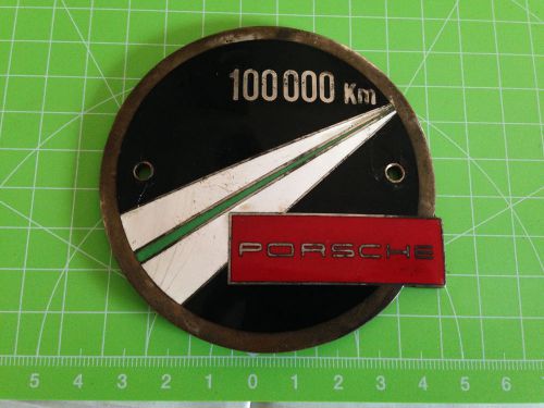 Early porsche 100.000km badge car badge plaque wappen reu heubach 356 enamel