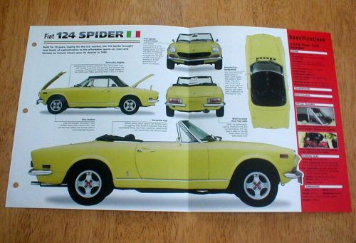 1974 fiat 124 spider convertible unique imp brochure