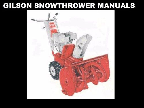 Gilson snowthrower parts manual set 100pgs for 400 500 1840 2600 55000 series