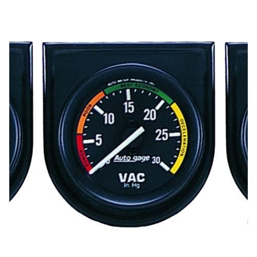 Auto meter 2337 gauge console; vacuum; 2&#034;; 30inhg; blk dial; blk bezel; autogage