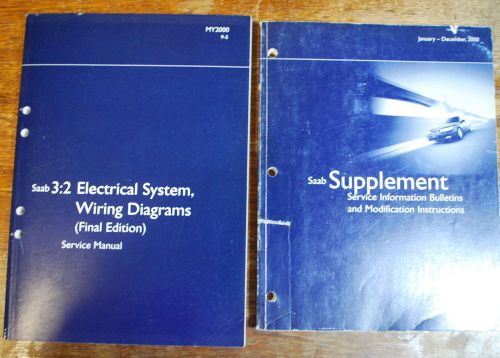 2000 saab 9-5 3:2 electrical wiring diagram and suppliment service manual 95 9 5
