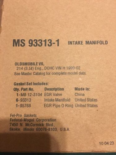 Fel-pro intake manifold gasket set ms93313-1