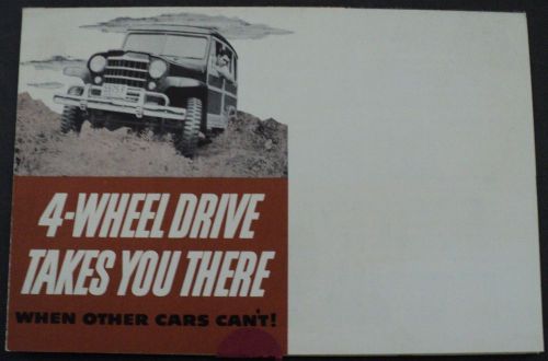 1950 4 wheel drive willys station wagon brochure hurricane engine jeep overland