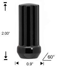 32 pcs- black duplex spline lug nuts 14mm x 1.50 with key
