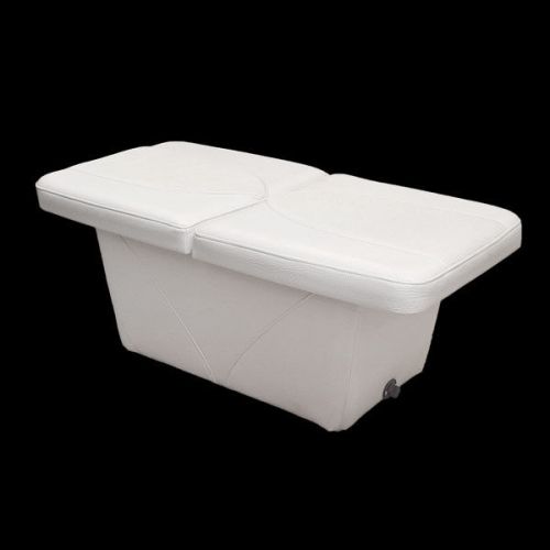 Premier white vinyl and poly pontoon boat sliding seat / bench cooler / livewell
