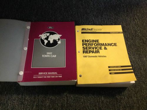 1997 lincoln town car service shop repair workshop manual set w mitchell&#039;s book