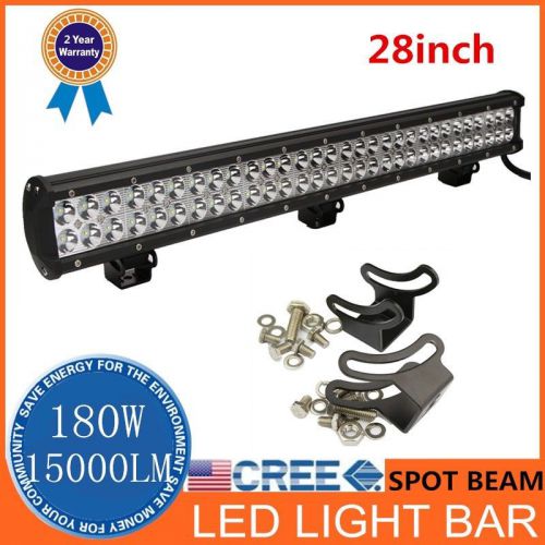 28inch 180w spot beam cree led work light bar suv truck offroad lamp adjustable