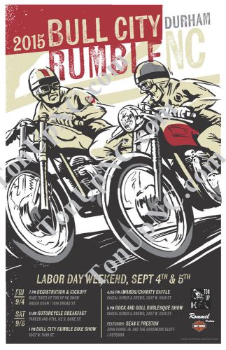 Vintage motorcycle poster triumph norton bsa matchless 59 ton up cafe racer manx