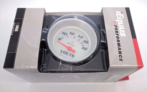 Equus 8468 2-5/8&#034; voltmeter 8 to 18 volt white dial face 90 sweep in box!