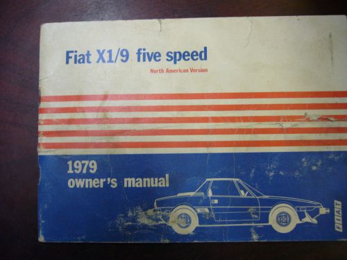 1979 fiat x1/9  five speed  owners manual