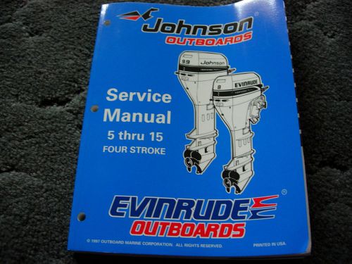 1998 evinrude johnson omc factory service manual 5 thru 15hp  pn 520203