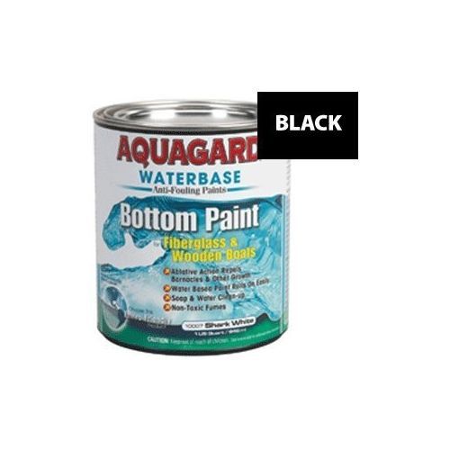 Aquagard waterbase antifouling bottom paint fiberglass/wooden boats black quart