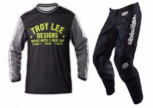 New troy lee designs gp midnight super retro mx gear combo black/ gray all sizes