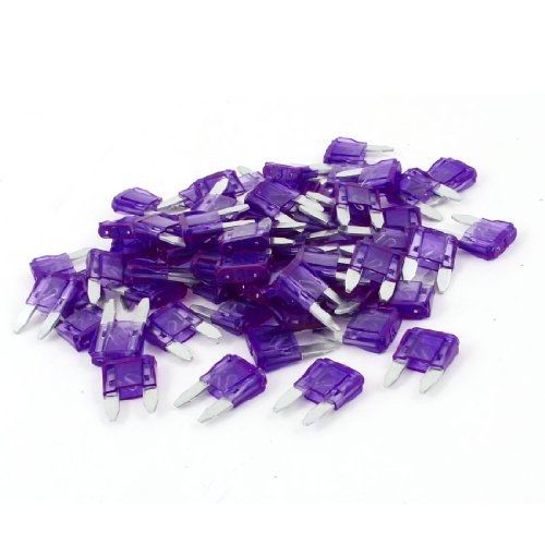 Uxcell 60 pcs 3a purple mini blade fuses for car auto