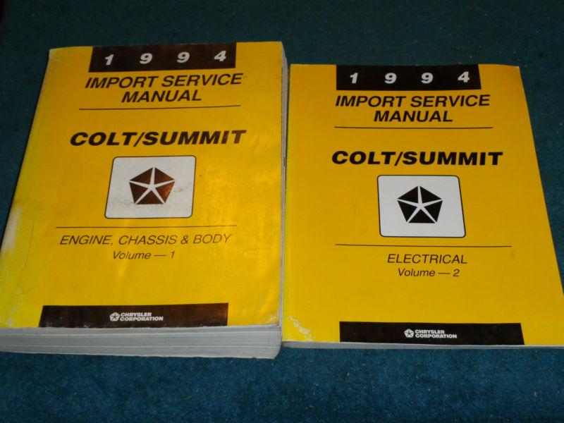 1994 dodge colt / eagle summit shop manual set / original books!!
