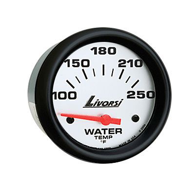 Livorsi electric automotive water temperature gauge platinum/black 2 5/8&#034;