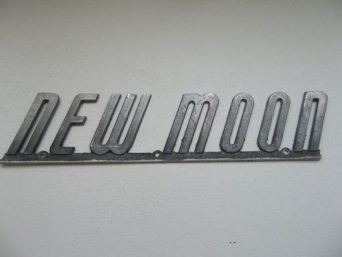 Vintage new moon travel trailer emblem mobile home nameplate
