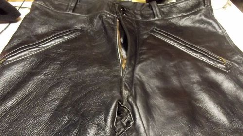 Heavy-duty black leather motorcycle pants excellent condition size 36